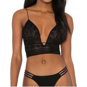 Free People Elsie Black Lace Bra / XS